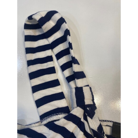 Spense Missy Size M Navy Blue and White Striped Maxi Tank Dress V-Neck - Picture 5 of 8